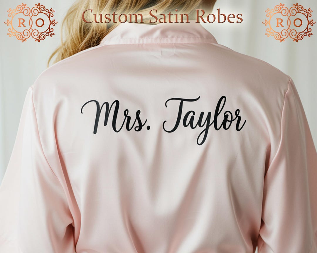 Customized Satin Bridal Robe With Name | Personalized Wedding Robes for ...