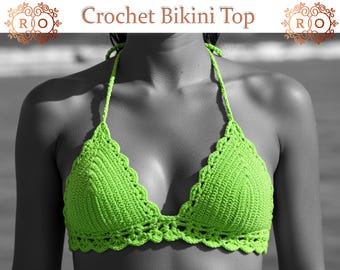 Beach Crochet Bra Top, Summer Crochet Bikini, Handmade Halter Swim Top, Bridesmaid Sexy Beachwear, Bridal Crochet Top, Bikini Gift For Her