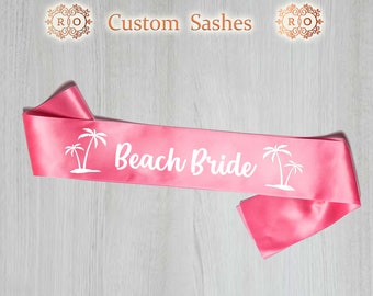 Palm Leaf Bachelorette Party Sash / Custom Tropical Theme Sash/ Bride to Be Sash / Hen Party Sash / Bridal Shower / Tropical Theme Sash.
