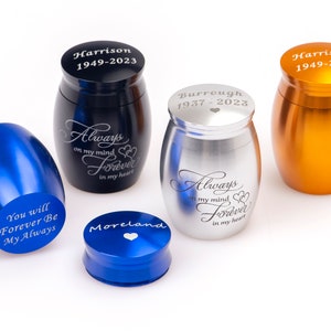 Engraved Keepsake Urn for Human Ashes Adut Urn Child Urn Always on My Mind Personalized Urns Custom Engraved Urns Memorial Mini Urn