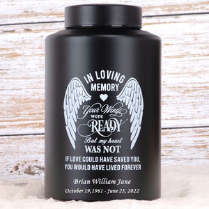 Custom Engraved Urn for Human Ashes Adult Male Female Memorial Urn Decorative Cremation Urns Personalized Funeral Angel Burial Urn