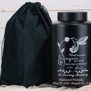 Memorial Urns for Human Ashes Custom Hummingbird Urns for Mom Dad Cremation Urns for Ashes keepsake urns Personalized Double-Sided Engraved