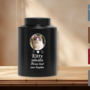 Kattenurn Aangepaste huisdier-urn voor as Gepersonaliseerde hondenurn met foto huisdier urn pootafdrukhouder kattenurn met foto crematiedoos voor as