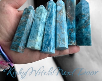 Excellent Quality Blue Apatite Tower/Point/Obelisk