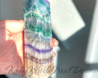 Large (Each around 2lbs) Excellent Quality Rainbow Fluorite Tower/Rainbow Feather Fluorite Obelisk