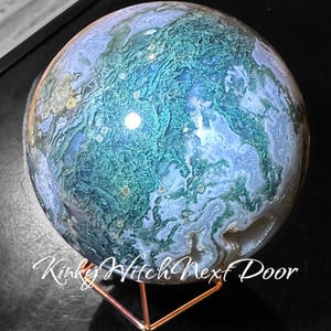 Moss Agate Sphere-Moss Agate Crystal Sphere-Druzy Moss Agate Sphere-Healing Energy Crystal-Meditation Crystal-Chakra Healing