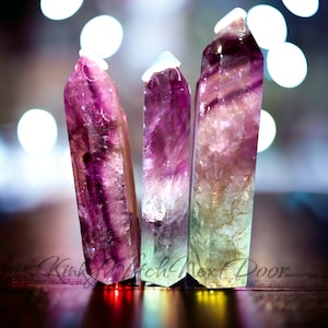 Watermelon Fluorite Tower-Candy Fluorite Tower-Healing Energy Crystal-Chakra Healing Crystal