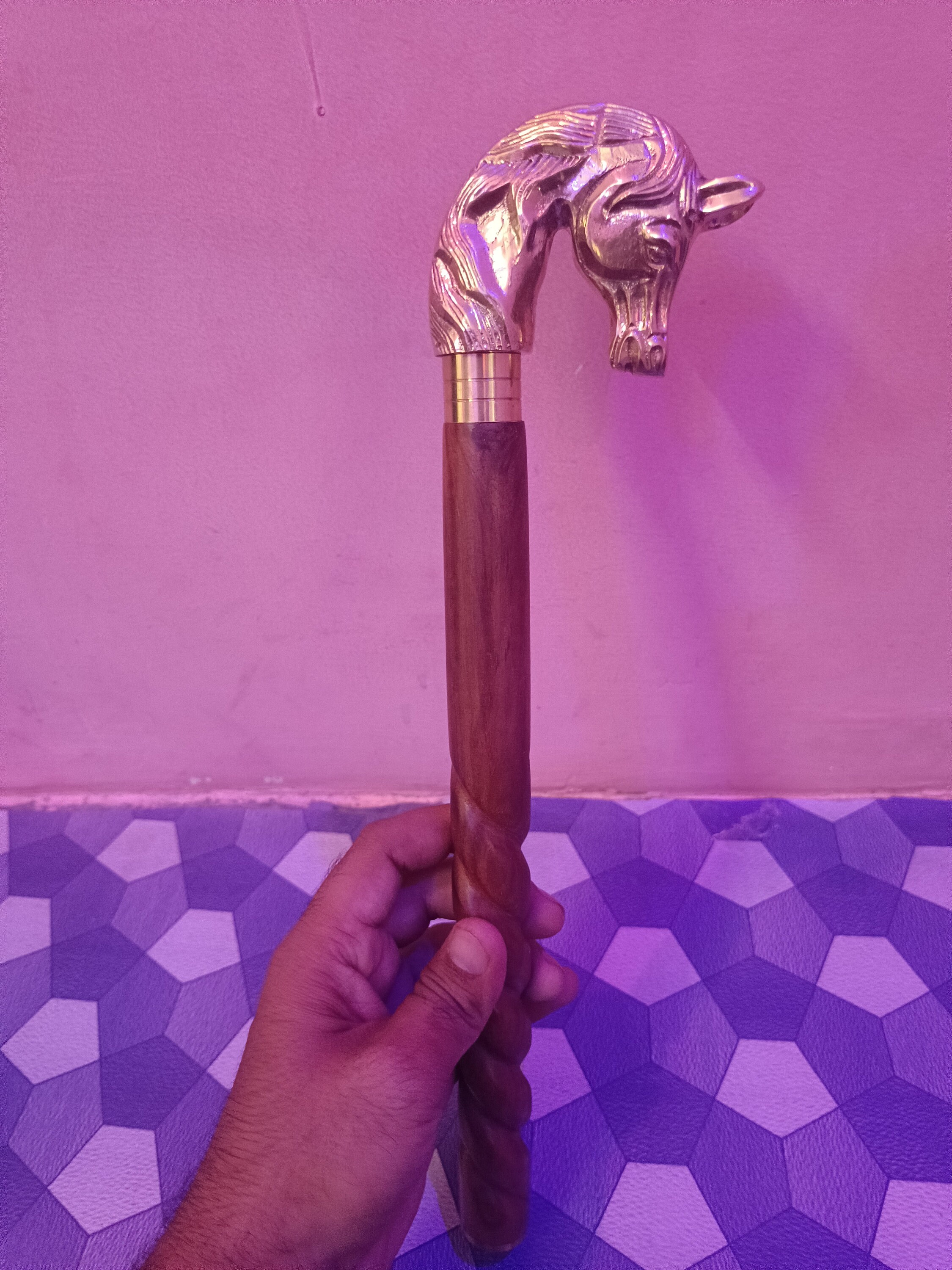 Horse Head Handle Brass Vintage Victorian Foldable Wooden Etsy