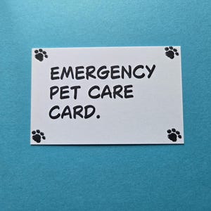 ペットの緊急連絡カード。