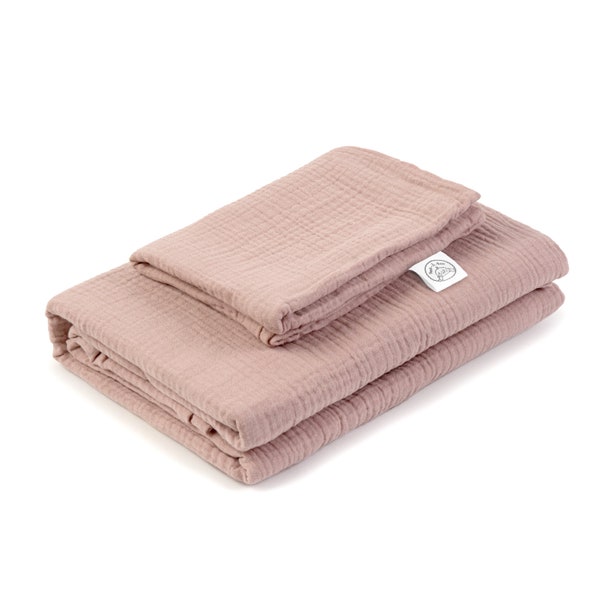 Peek-A-Boo Organic Cotton Muslin Baby Bedding Set of 2, Duvet Cover & Pillowcase (120 x 90 cm and 135 x 100 cm/ 40 x 60 cm). Made in EU.