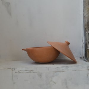 Casserole primitive flammée à grand vent en argile : convient pour la cuisinière et le feu ouvert