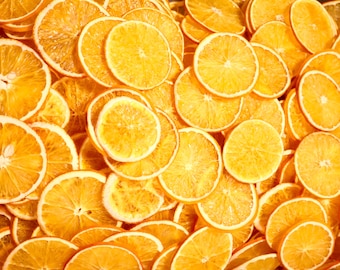 Getrocknete Orangenscheiben, Dehydrierte Zitrusfruchtscheiben, Natürliche Trockenfrüchte, Cocktailgarnitur, Dessertdekoration, Teezusatz, 4,0 – 6,5 cm (1,57–2,55 Zoll)