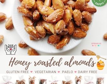 Glutenfrei Honig Geröstete Mandeln Gesunder Snack Geschenk Vegetarische Süßigkeiten Milchfreie Leckerei Back to School Snacks