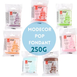Multicolor Sugar Paste Modecor POP 250.g/8.8oz Edible Fondant Icing Pink, Green, Lilac, Orange, Red, Blue, Brown Cake Decorating Sugarpaste