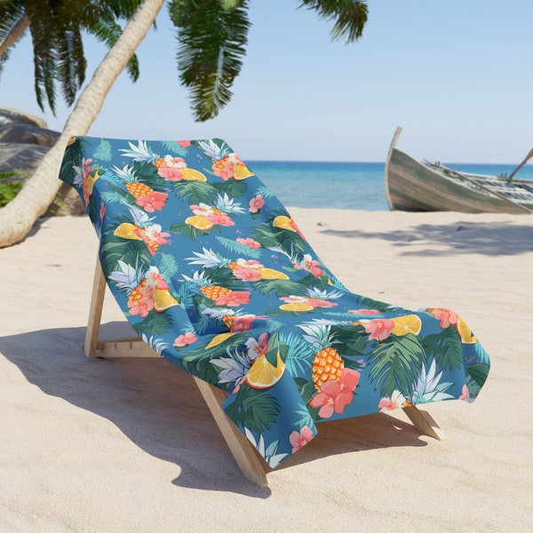 Soft Beach Towel for Bathroom, Vacation & Pool • Heavy. Quick-Dry. No Fade • Printed in USA • Cute Hawaii Hala Kahiki Design – Aloha Vibes