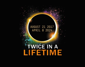 Twice In A Lifetime Total Solar Eclipse Png, April 8 2024, April 8 2024, Path of Totality,Path of Totality,Spring America Eclipse Souvenir