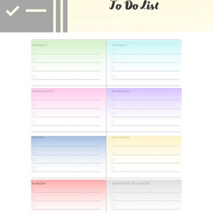 Printable To Do List — Weekly Task Lists — *Instant Download*