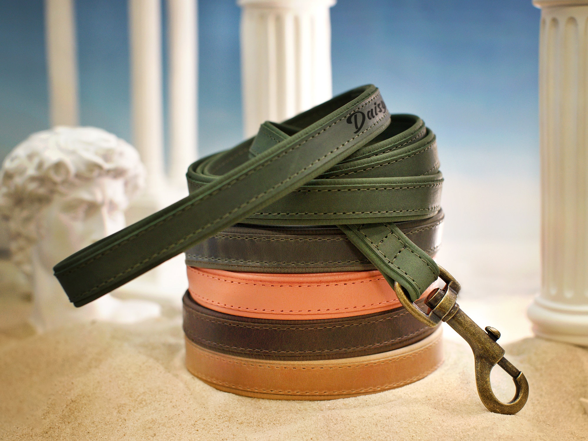 Leather leashes on sale for large dogs