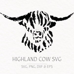 Highland Cow PNG | Cow SVG | Highland calf PNG digital download | cow head svg | highland cow svg clipart