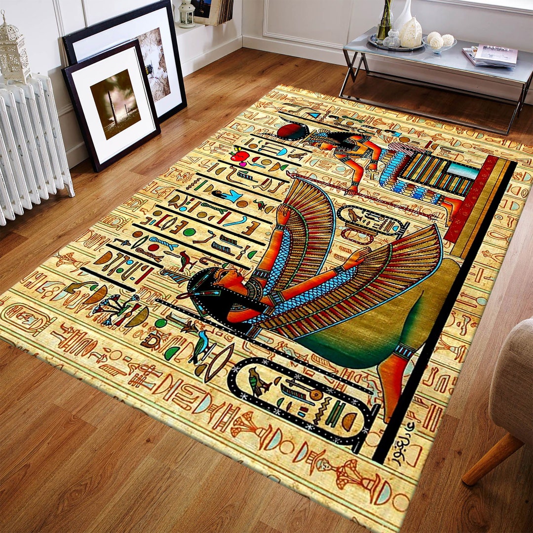 Egypt Rug Hieroglyph Rug Anubis Rug Ancient Rug Egyptian - Etsy