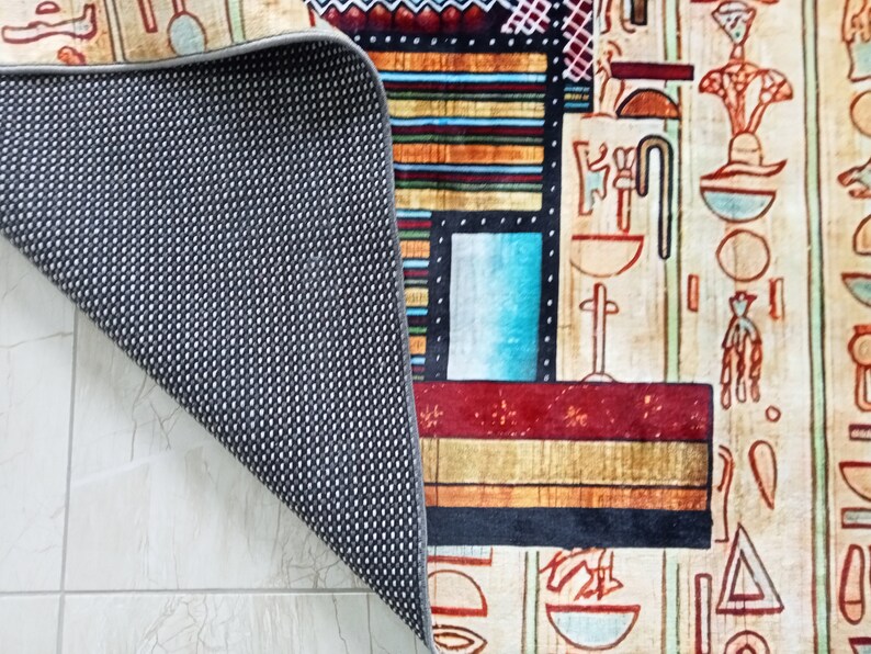 Egypt Rug Hieroglyph Rug Anubis Rug Ancient Rug Egyptian Etsy