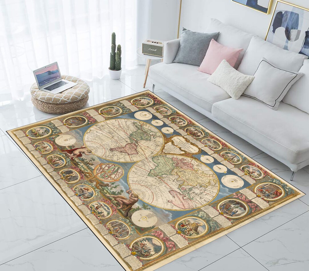 Map Rug World Map Geography Rug Map Decor Young Rug Room Etsy