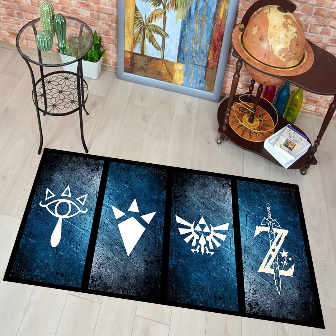 Zelda Legend Rug Legend of Zelda Gaming Area Rug Zelda Etsy