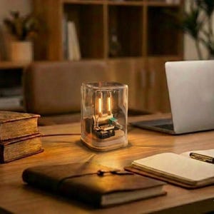 Industrial Night Light, Exposed Circuit Board, Retro Tech Decor, USB-C