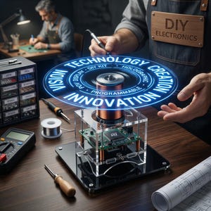 DIY Holographic pov Display Kit, Programmable LED Spinning Art, Tech Gadget Gift for Engineers, STEM Electronics Project, 3d Vision Clock