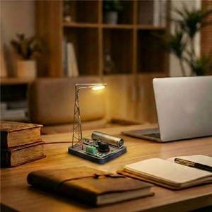 DIY Straßenlaterne Kit, industrielle Steampunk Schreibtischleuchte, Mini LED Post Modell, elektronisches Lötprojekt, Retro Techniker Geschenk für Ihn