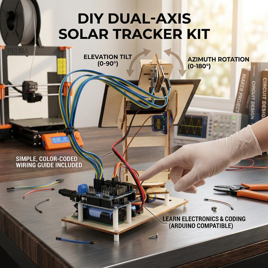 DIY Solar Tracker Kit - Dual Axis Automatic Sun Tracking System, STEM ...