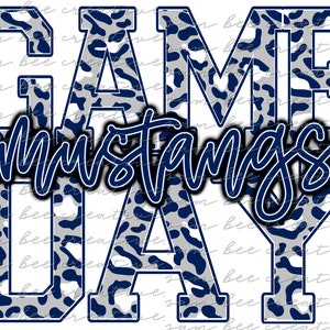 Mustangs game day digital design / football leopard game day / sublimation png file / instant digital download / mustangs cheetah game day