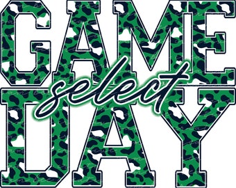 Select game day digital design / leopard cheetah pattern / sublimation png file / instant digital download / school spirit design all sports