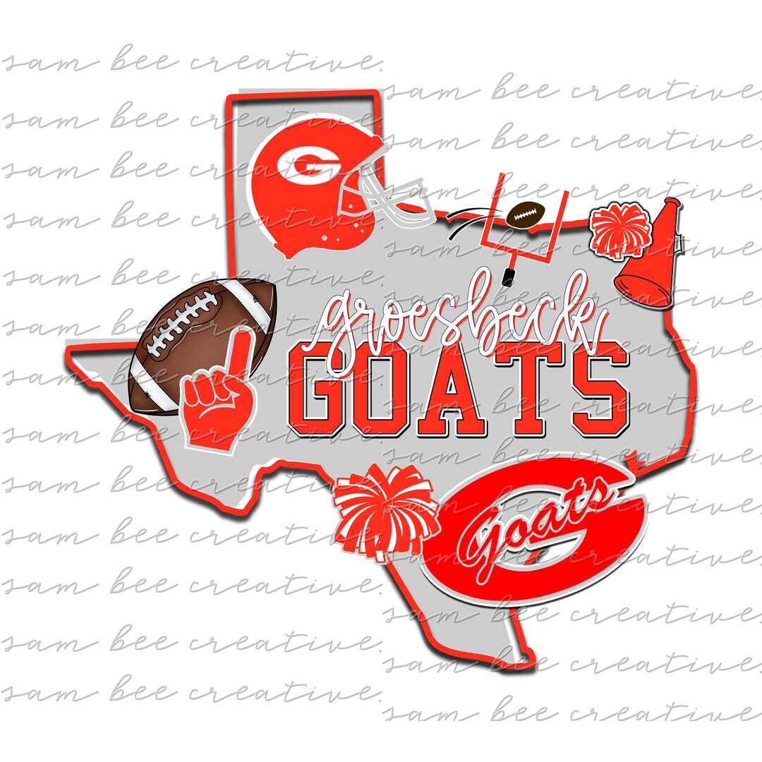 Texas Goat Sticker Groesbeck Goats Texas Football Digital Design / School Spirit Small ...