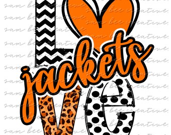 Jackets love digital design / sublimation png file / instant digital download/ leopard cheetah jackets football cheer/ doodle letters