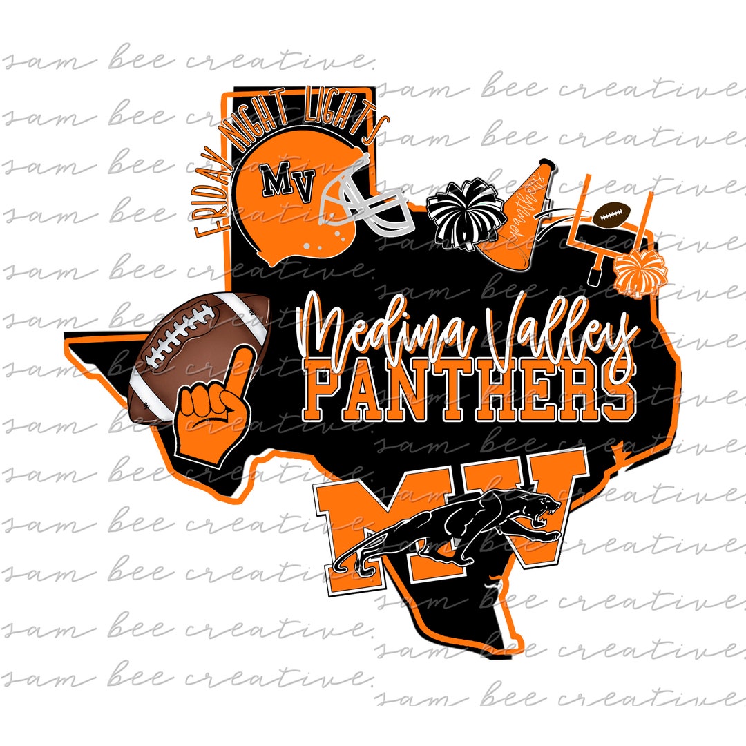 Medina Valley Panthers Texas Football Digital Design/school Etsy