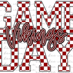 Vikings checkerboard game day digital design / Vikings retro sports/ sublimation png digital download/ instant digital download/ team spirit