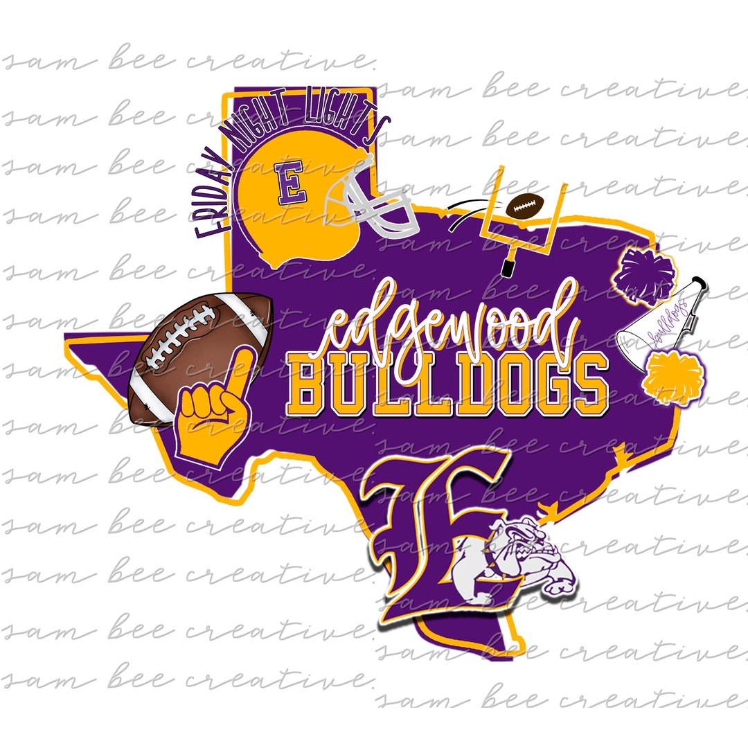 Edgewood Bulldogs Texas Football Digital Design / School Spirit Small