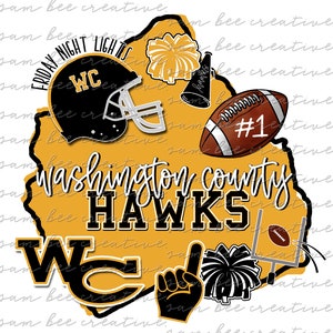 Washington County Georgia Hawks basketball pride digital design/ sublimation png file/ instant digital download/ request your state & sports