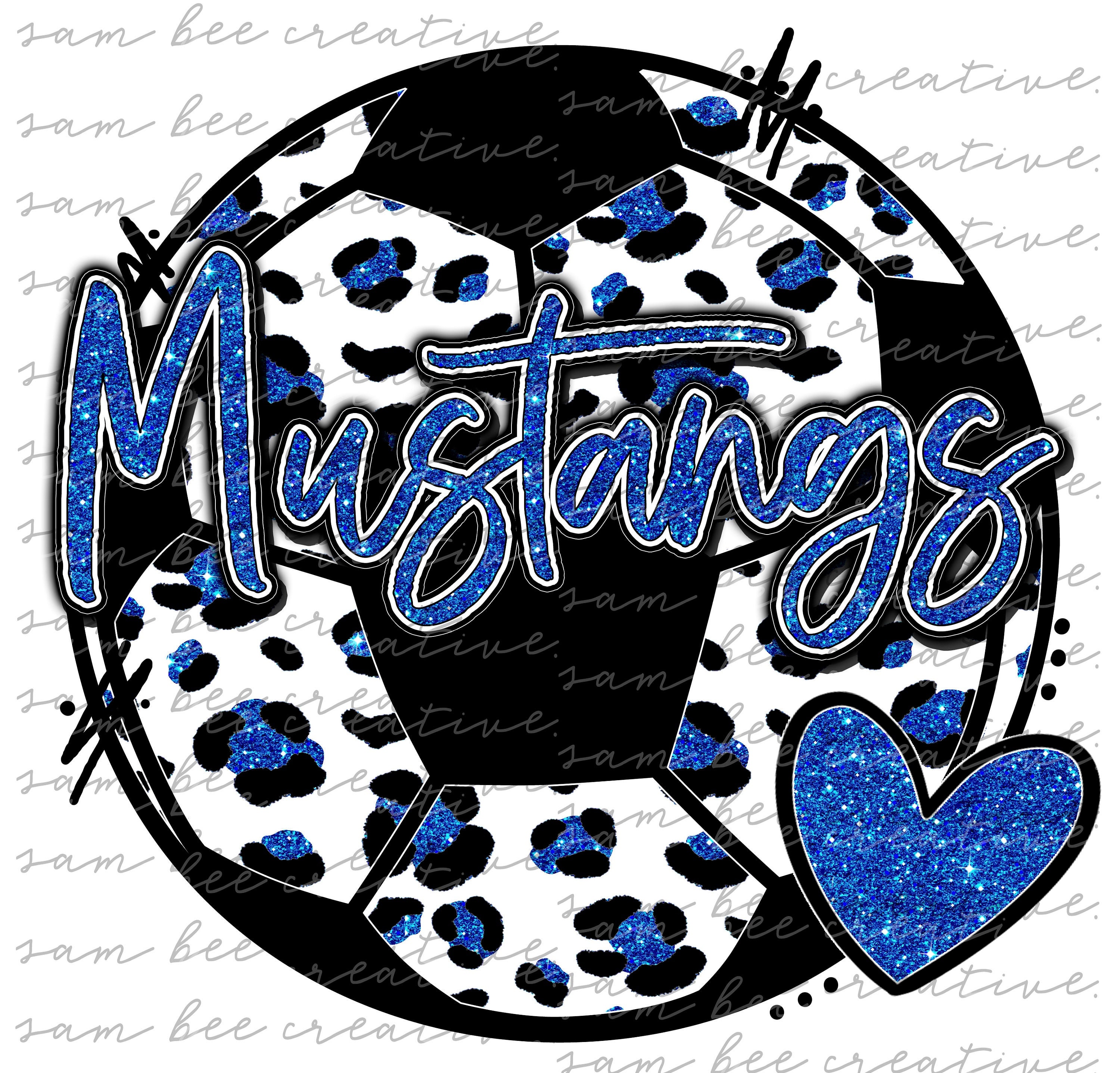 Overton Mustangs Blingy Football Tee Overton Mustangs Blingy Football Tee