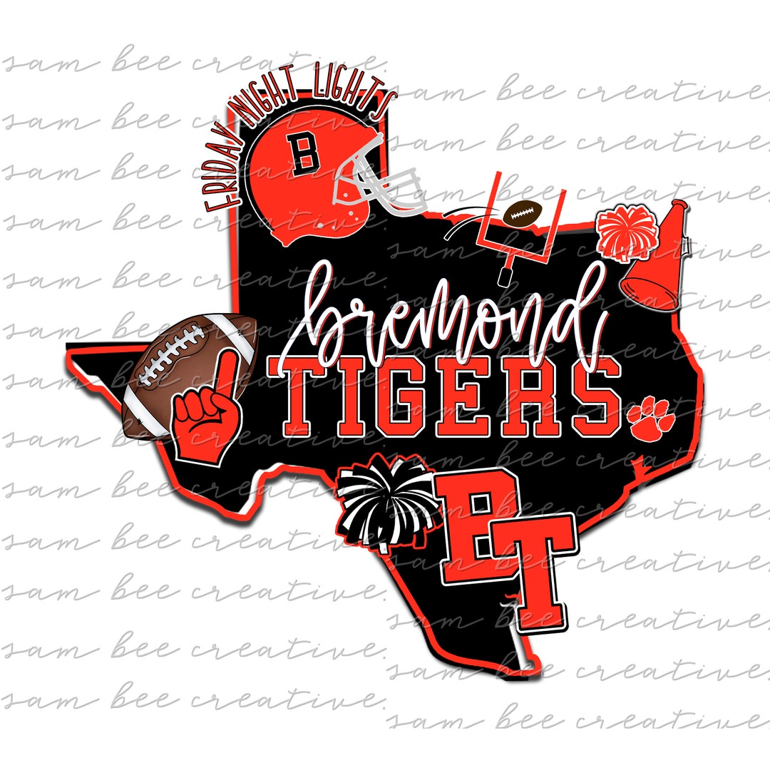 Bremond Tigers Texas Football Digital Design / School Spirit Small Town
