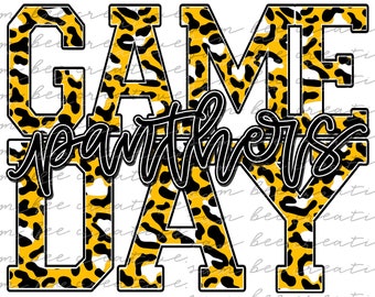 Panthers Game Day Digital Design / Go Panther Leopard Spiel Tag Fußball Baseball / Sublimation png Datei / direkter digitaler Download