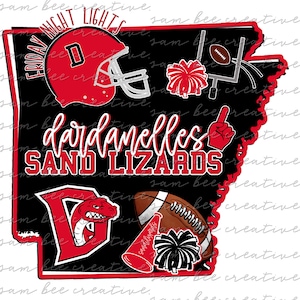 Dardanelles Sand Lizards Arkansas AR football digital design/ school spirit small town big state pride/sublimation png file digital download