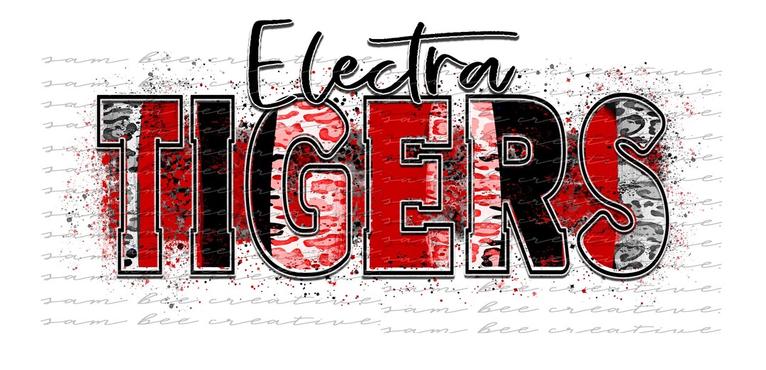 Electra Tigers Brush Stroke Digital Design / Football Baseball Softball