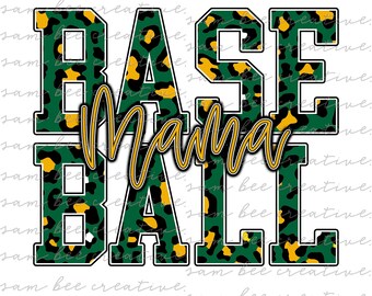 Baseball Mama game day digital design / leopard cheetah game day / sublimation png file / instant digital download / school spirit design