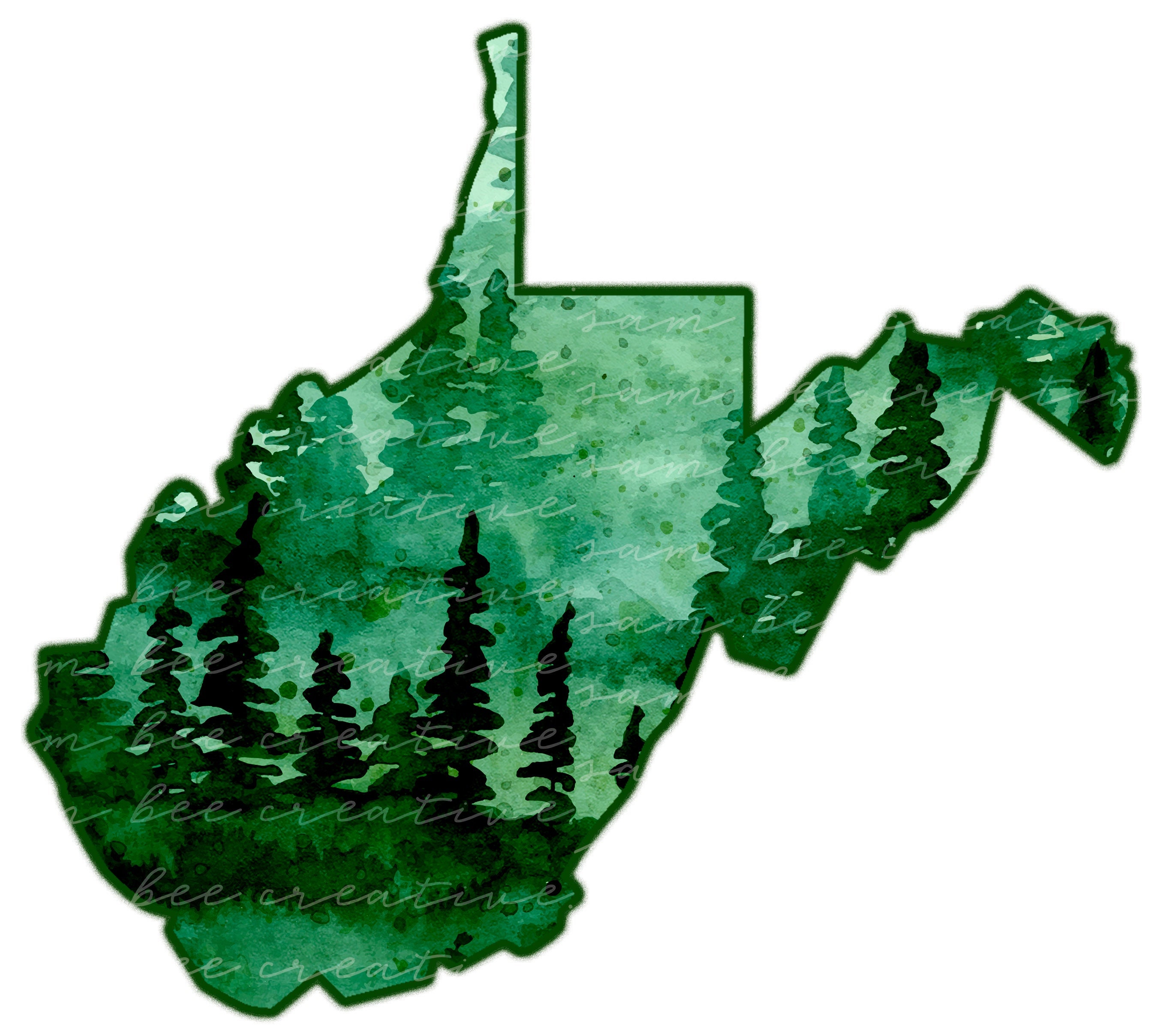 West virginia forest digital design / state of wv west virginia forest marshall / sublimation png file / instant digital download