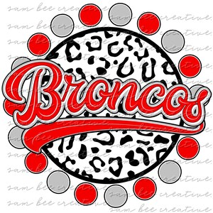 Broncos leopard round game day digital design / sublimation png file / instant digital download / baseball softball football basketball