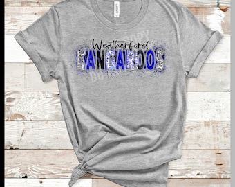 Weatherford Kängurus Leopard Print digitales Design / Gepard Spieltag Baseball Fußball / Sublimation png Datei / direkter digitaler Download