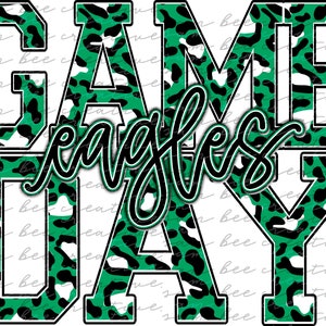 Eagles leopard game day digital design / baseball softball football / sublimation png file digital download / instant png download