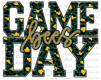 Bees leopard game day digital design / baseball softball football / sublimation png file digital download / instant digital download
